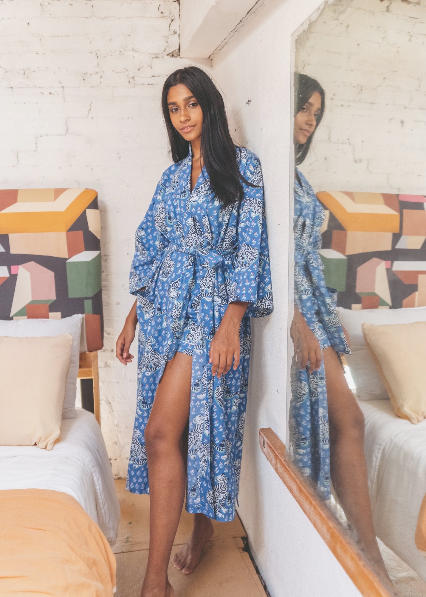 Tiger Queen Robe Cornflower