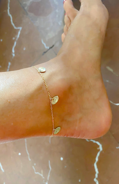 18KT Gold Eye Anklet - Anklet