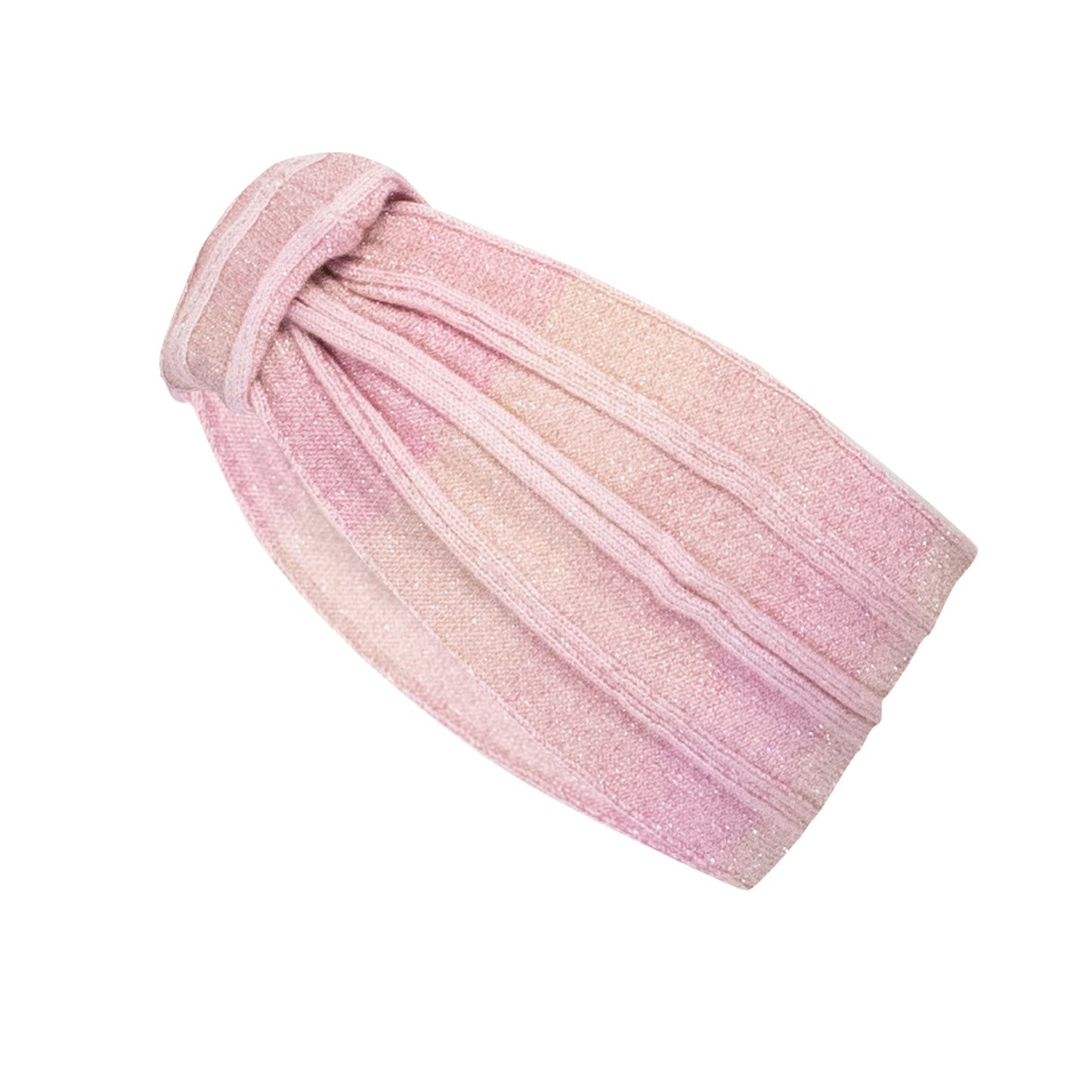 Headband In Striped Ribbed Knit Pink