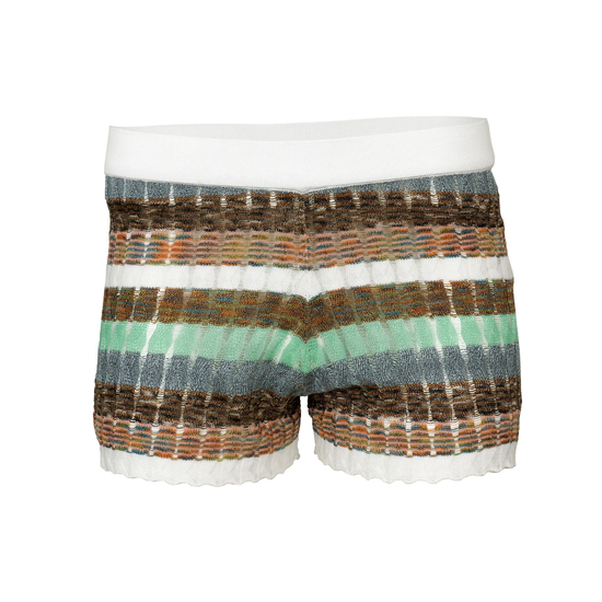 Shorts in Racking Knit With Ties White