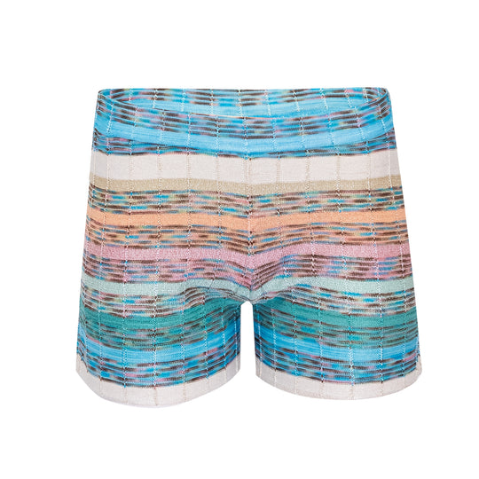 Shorts In Striped Tuck Stitch Knit Multicolour