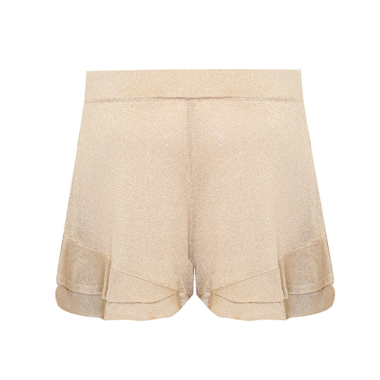 Solid Colour Frill Shorts Gold/Beige