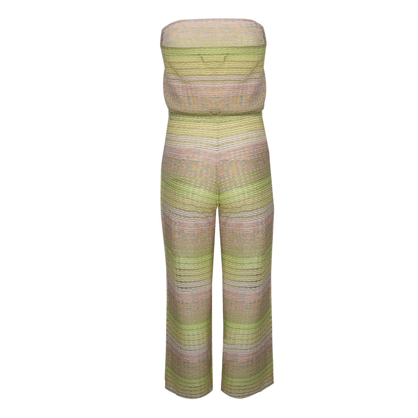 Load image into Gallery viewer, Striped Jumpsuit In Drop Stitch Knit White
