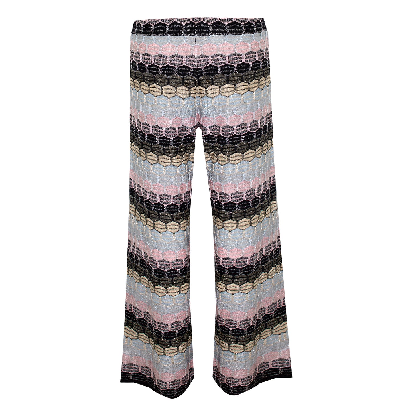 Striped Trouser In Honeycomb Knit Black