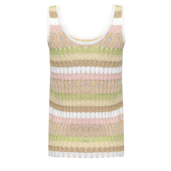 Load image into Gallery viewer, Tank Top in Racking Knit White/Mint
