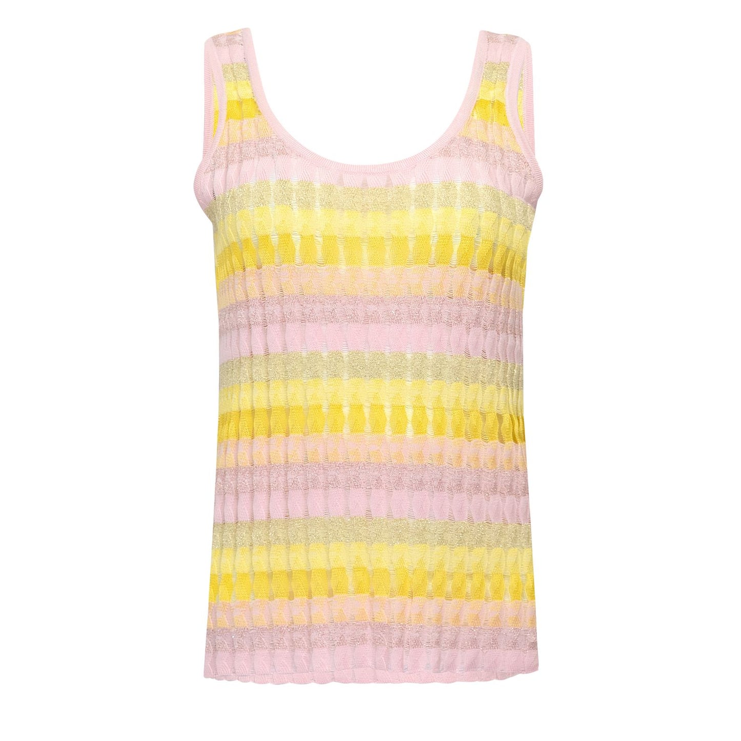 Load image into Gallery viewer, Tank Top in Racking Knit Yellow/Pink
