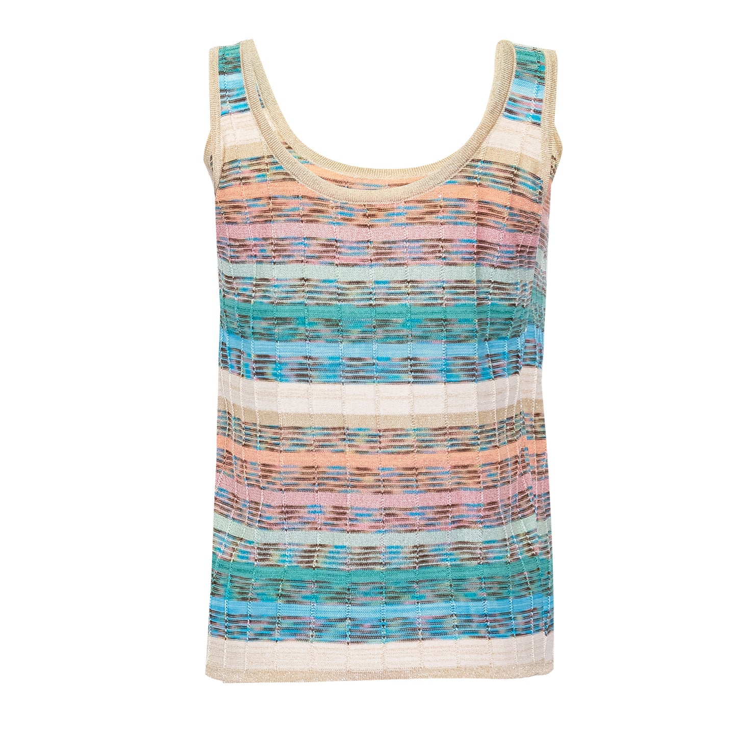 Load image into Gallery viewer, Tank Top In Striped Tuck Stitch Knit Multicolour - Top
