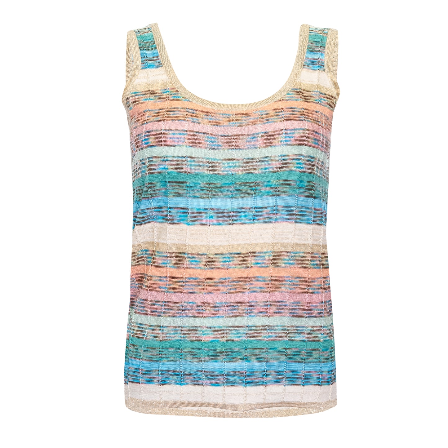 Load image into Gallery viewer, Tank Top In Striped Tuck Stitch Knit Multicolour - Top
