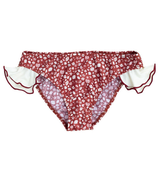 Girls Ruffle Bikini Bottom in Shell Print | Folpetto