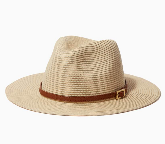 Fedora Hat Cream/Tan Belt