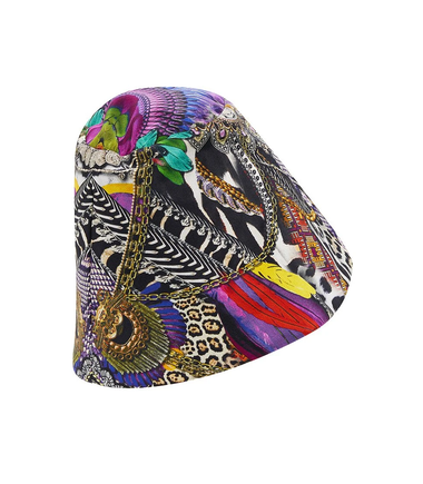 Ladies Bucket Hat in Printed Silk