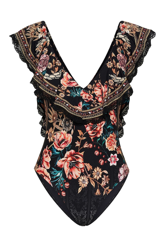 Load image into Gallery viewer, Deep V Frill One Piece Belle Of The Baroque
