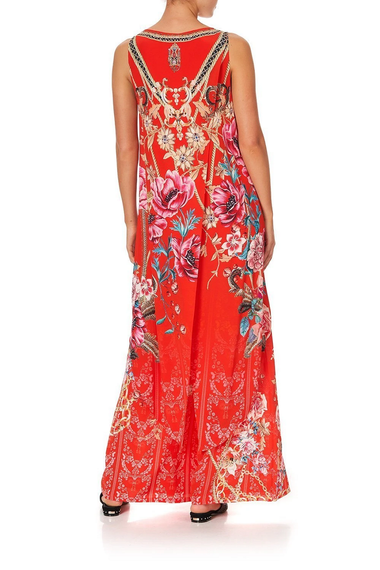 Designer Red Top with High Low Hem