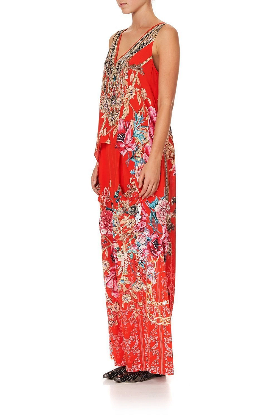 Load image into Gallery viewer, Camilla Embellished Top in Red
