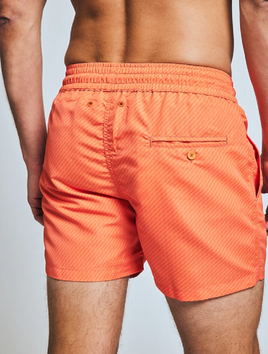 Mens Swim Shorts Orange with Buttoned Back Pocket