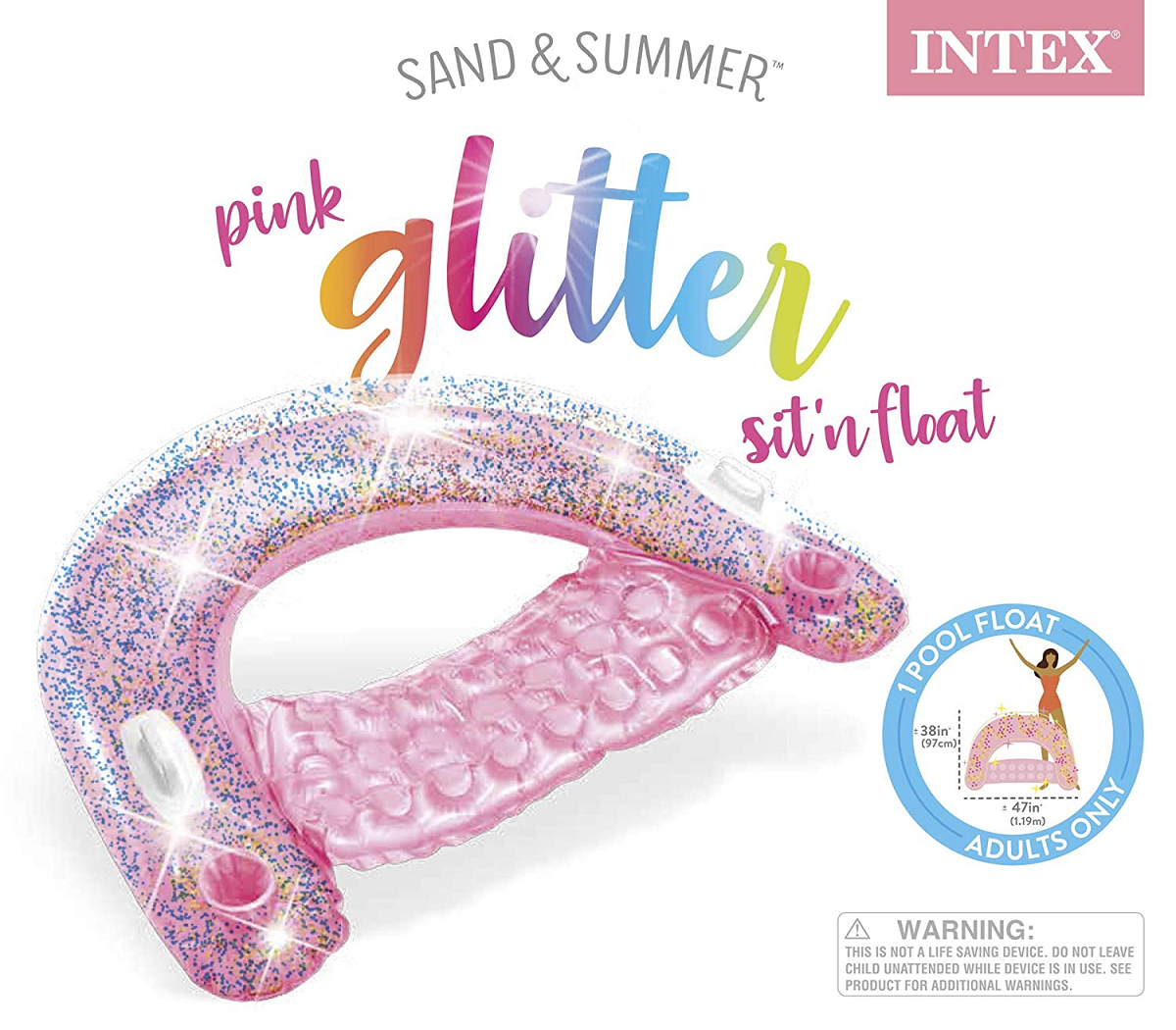Load image into Gallery viewer, Glitter Sit &amp;#39;N Float Pink
