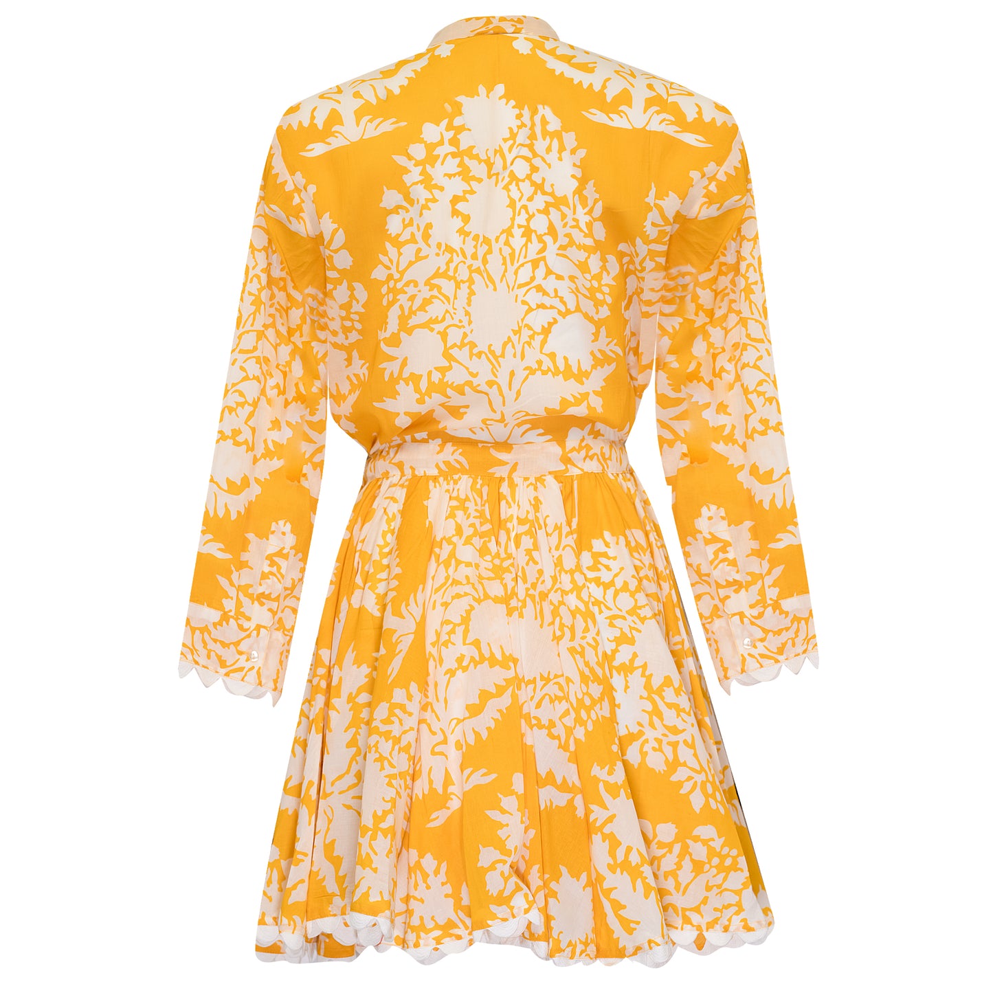 Load image into Gallery viewer, Long Sleeve Beach Dress In Palladio Print Saffron - Dress
