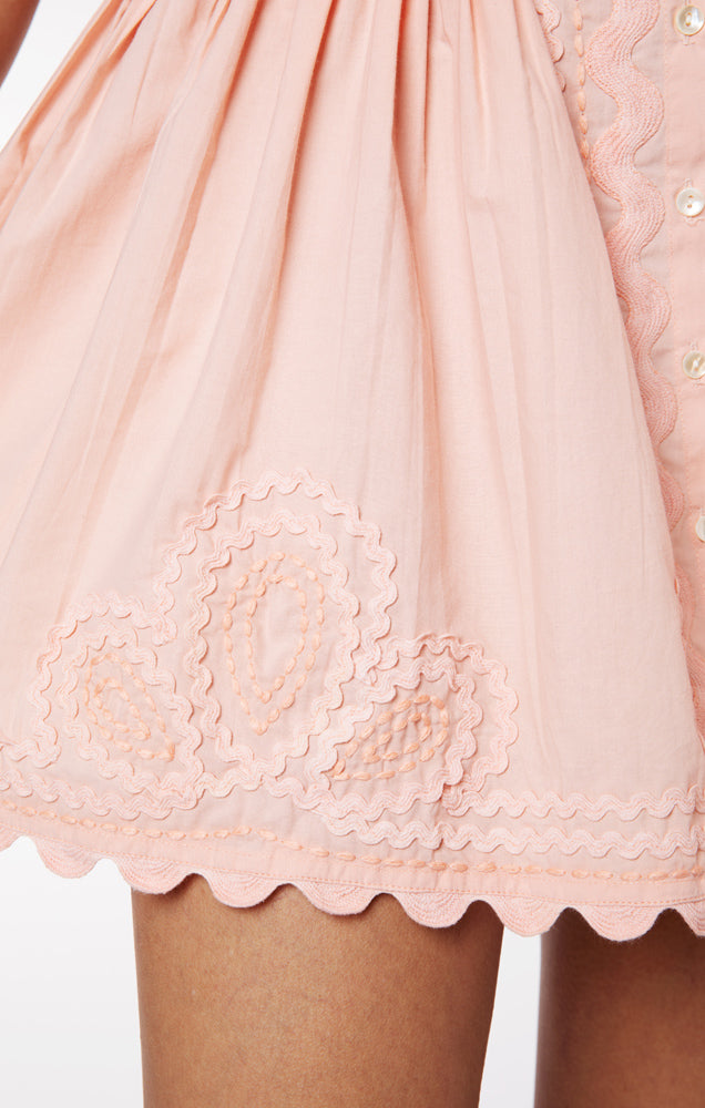 Load image into Gallery viewer, Poplin Blouson Dress With Ric Rac Embroidery Jaipur Pink - Dress
