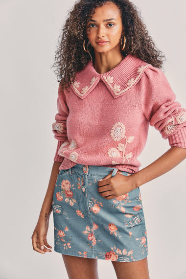 Hollywood Skirt Faded Denim - Skirt