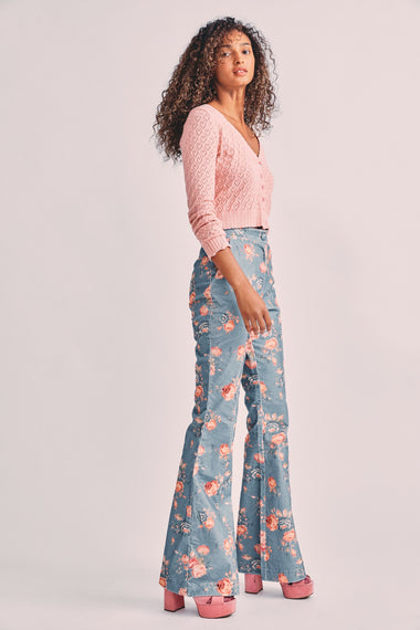 Meyerson Flared Pant Faded Denim - Bottoms