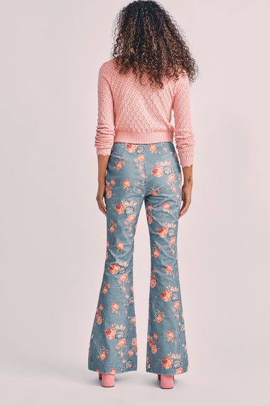 Meyerson Flared Pant Faded Denim - Bottoms