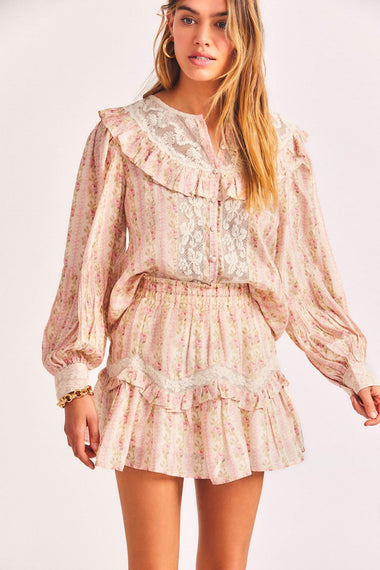 Mini Ruffle Skirt in Floral Print