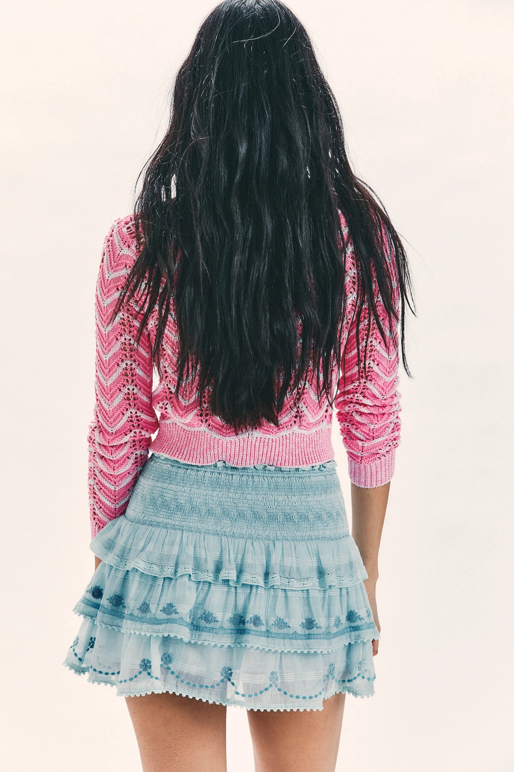 Load image into Gallery viewer, Cotton Ruffle Mini Skirt in Blue
