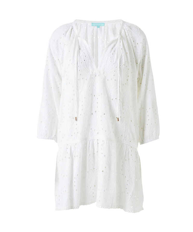 Broderie Anglaise Kaftan - White Resort Wear Ashley Kaftan