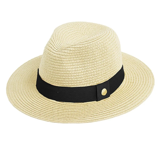 Fedora Hat Beige Black