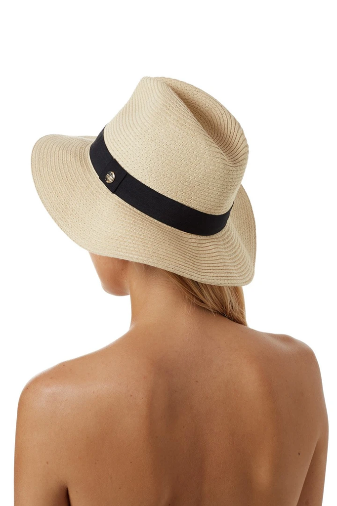 Fedora Hat Beige Black