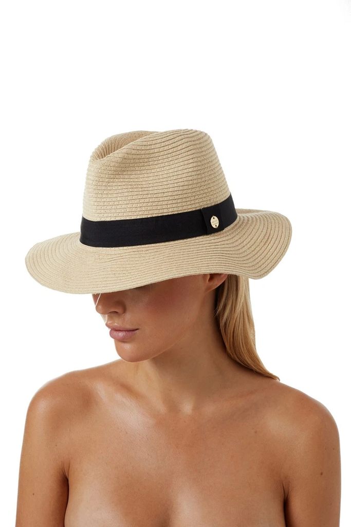 Fedora Hat Beige Black