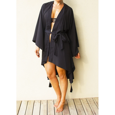 Gold Angel Black - Kimono