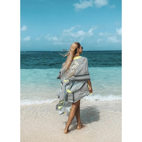 Load image into Gallery viewer, Silk Tunic Beach Cover Up
