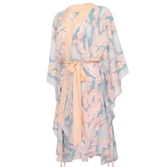 Lazur Willow Long Kimono Wings In Peach