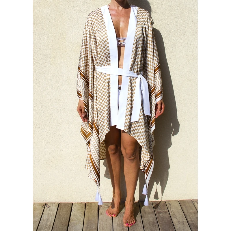 Load image into Gallery viewer, Kimono Beach Cover Up - Kaftan
