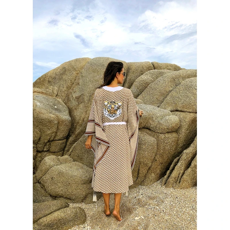 Load image into Gallery viewer, Kimono Beach Cover Up - Kaftan
