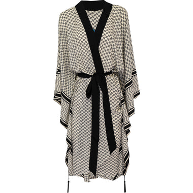 Tribe Long Kimono Hamsa In Black - Kimono