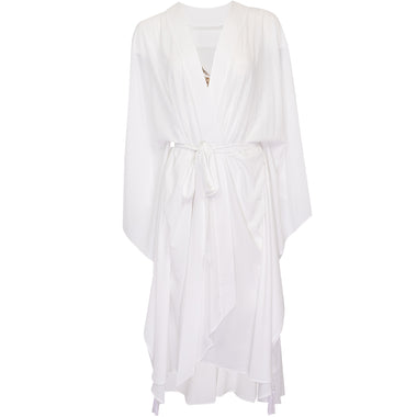 White Kimono with Angel Wings Long - Kimono