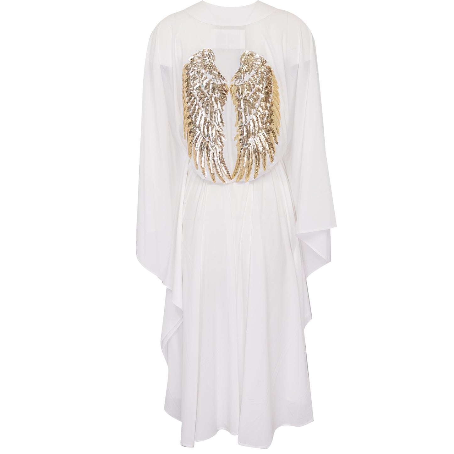 Load image into Gallery viewer, White Kimono with Angel Wings Long - Kimono
