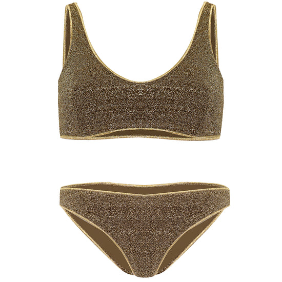 Metallic Gold Bikini Set | Oseree Swimwear | Designer Swimwear