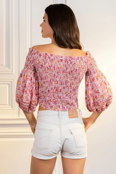 Top Ariel Smoched Pink Clary - Top