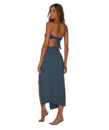 Solid Karen Midi Skirt Grey - Sarong