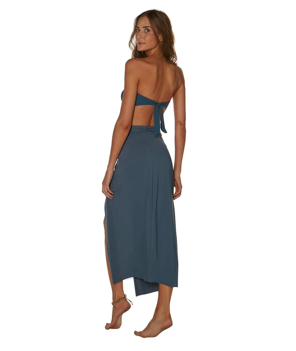 Load image into Gallery viewer, Solid Karen Midi Skirt Grey - Sarong
