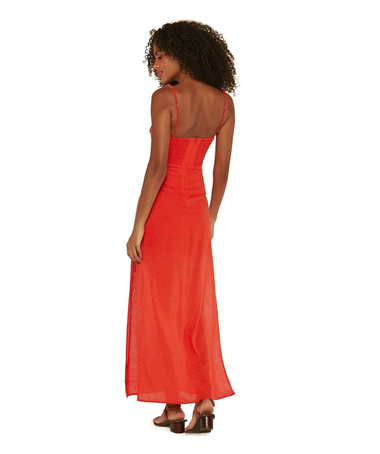Solid Tricia Long Dress Coral - Dress