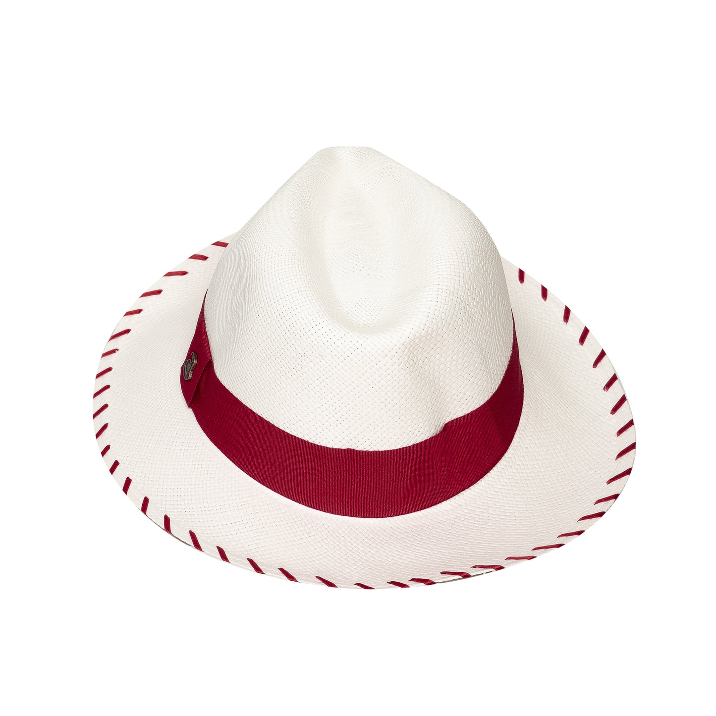 Panama Hat White Zebra with Red Band