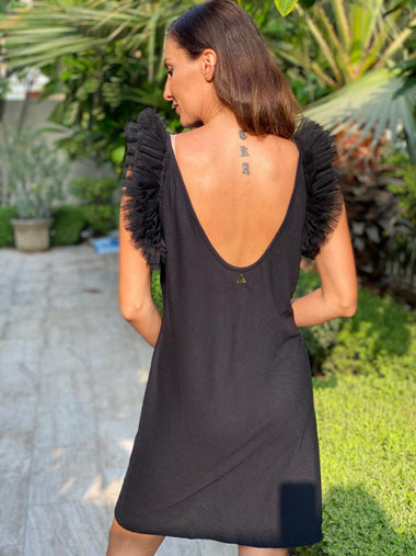 Biarritz Short Tule Dress Tie Dye Black - Dress