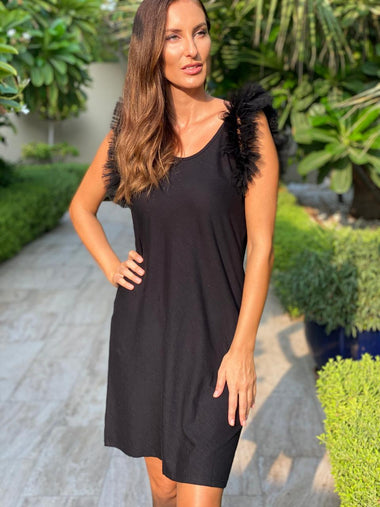 Biarritz Short Tule Dress Tie Dye Black - Dress