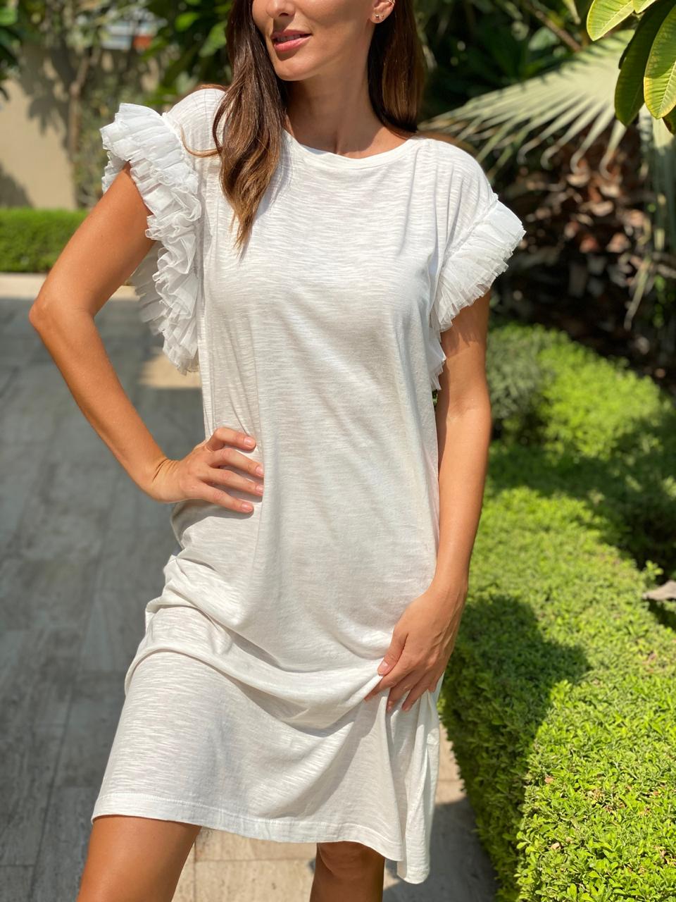 Load image into Gallery viewer, Forte Di Mama Tule Dress White
