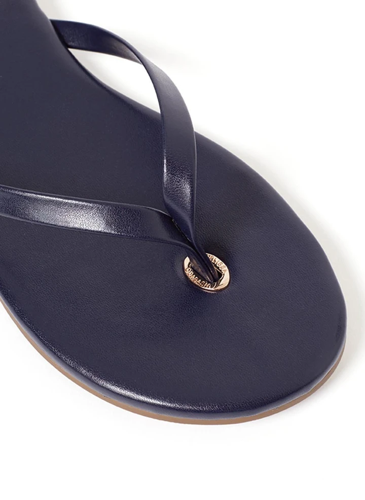 Leather Flip Flops for Women Navy Designer Flip Flops Sand