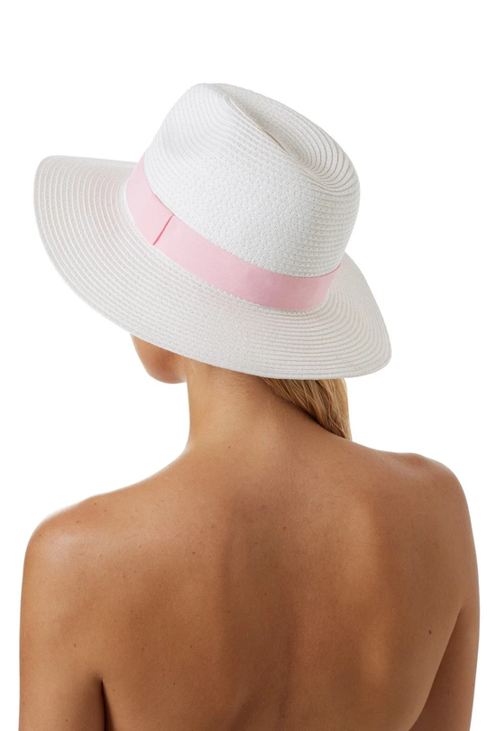 Load image into Gallery viewer, Fedora Hat White/Rose
